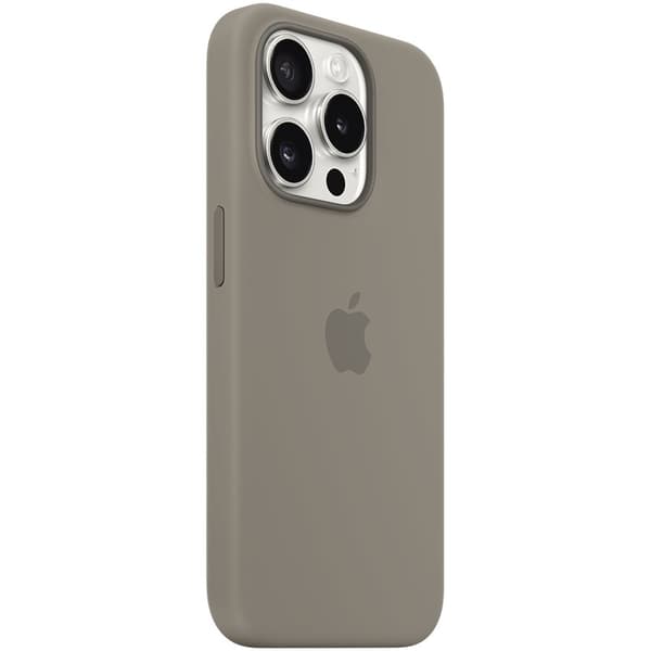 Etui silikonowe z MagSafe do iPhonea 15 Pro - popielaty brąz