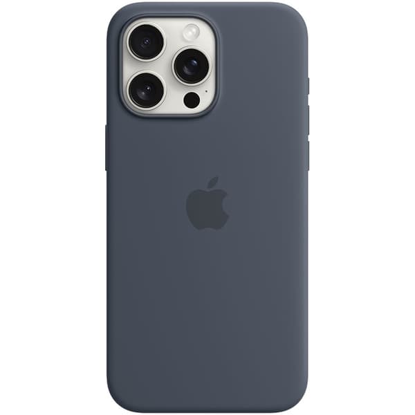 Etui silikonowe z MagSafe do iPhonea 15 Pro Max - sztormowy błękit