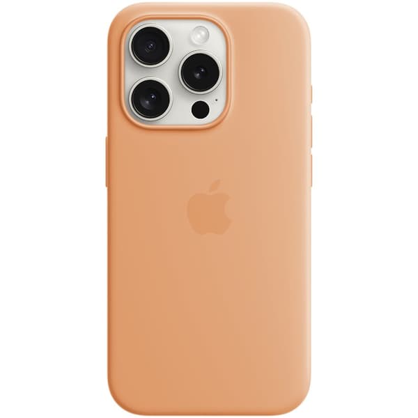 Etui silikonowe z MagSafe do iPhonea 15 Pro - pomarańczowy sorbet