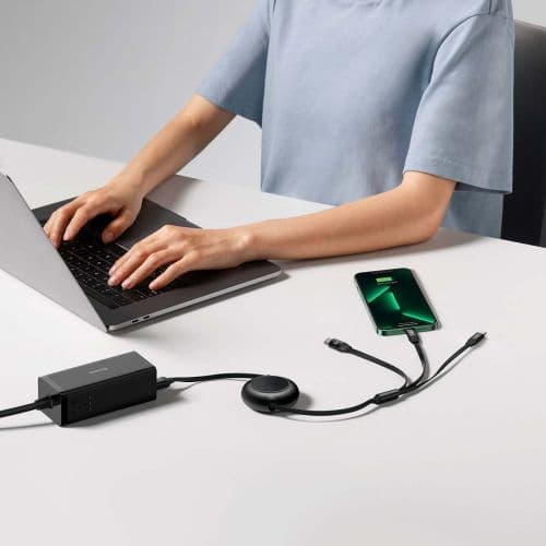 CABLU alimentare si date Baseus, Fast Charging Data Cable pt. smartphone, USB la USB-C / Lightning / Micro, 66W/2A, 480Mbps, negru "CAMJ010101" (inclu