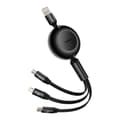 Miniatyrbild 7 av 11: CABLU alimentare si date Baseus, Fast Charging Data Cable pt. smartphone, USB la USB-C / Lightning / Micro, 66W/2A, 480Mbps, negru "CAMJ010101" (inclu