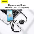 Miniatyrbild 1 av 11: CABLU alimentare si date Baseus, Fast Charging Data Cable pt. smartphone, USB la USB-C / Lightning / Micro, 66W/2A, 480Mbps, negru "CAMJ010101" (inclu