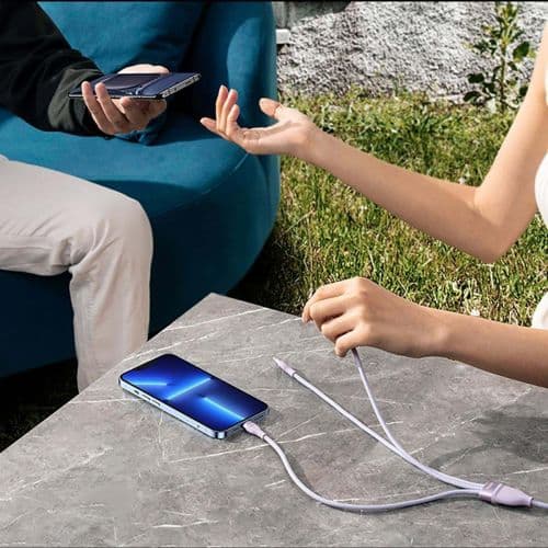 3in1 USB cable Baseus Flash Series 2, USB-C + micro USB + Lightning, 100W, 1.5m (black)