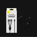 Miniatyrbild 11 av 11: 3in1 USB cable Baseus Flash Series 2, USB-C + micro USB + Lightning, 100W, 1.5m (black)