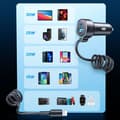 Miniatyrbillede 6 af 9: Joyroom Car Charger 3-in-1, C+U with Type-C Coiled Cable 1.5m, 55W, Black (JR-CL07)