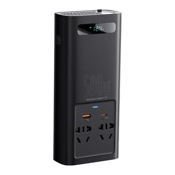 Baseus Car Power Inverter 150W 12V / 500W 220V (C+U + Dual EU plug) Black (CGNB000101)