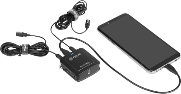 Boya Kit lavaliera dubla, 2x 1,90m, USB-C + Jack 3.5 pentru PC, iOS si Android "BY-DM20" (timbru verde 0.18 lei)