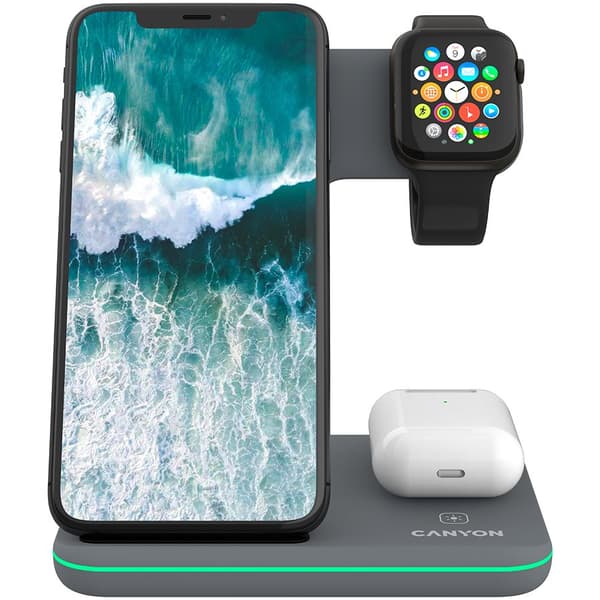 CANYON wireless charger WS-303 15W 3in1 Gray
