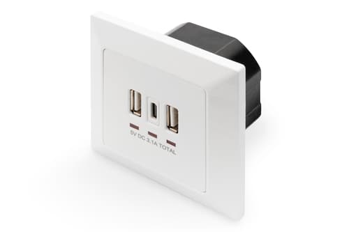 DIGITUS DA-70618 - USB-outlet Valkoinen