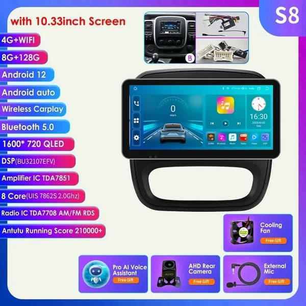 Bil Multimedia Afspiller, GPS Navigation, Carplay Integration, 9INCH S3 A