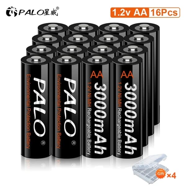 Uudelleenladattavat AA-paristot, 100% alkuperäiset, 3000mAh kapasiteetti, esiladattu, 12V, 28 kpl AA-paristoja