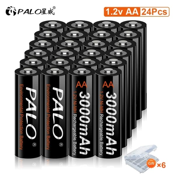Uudelleenladattavat AA-paristot, 100% alkuperäiset, 3000mAh kapasiteetti, esiladattu, 12V, 28 kpl AA-paristoja