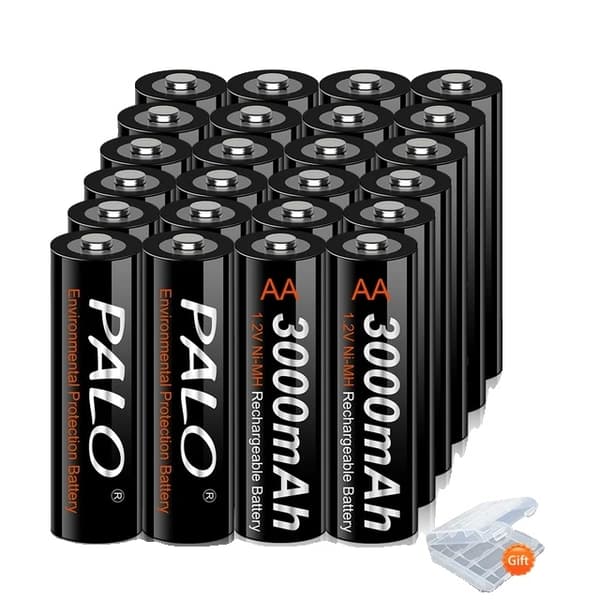 Uudelleenladattavat AA-paristot, 100% alkuperäiset, 3000mAh kapasiteetti, esiladattu, 12V, 28 kpl AA-paristoja