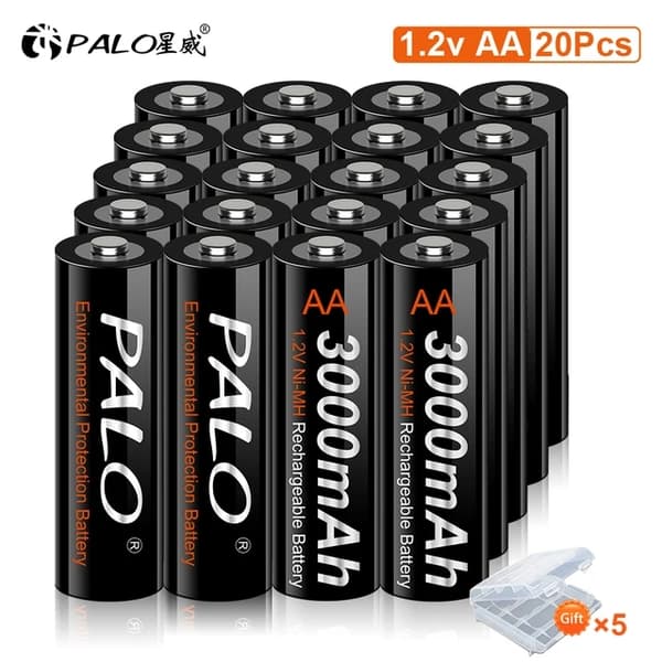 Uudelleenladattavat AA-paristot, 100% alkuperäiset, 3000mAh kapasiteetti, esiladattu, 12V, 28 kpl AA-paristoja