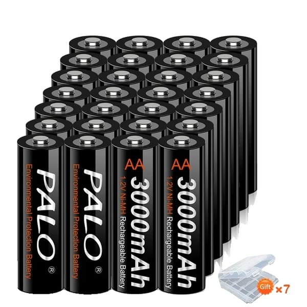 Uudelleenladattavat AA-paristot, 100% alkuperäiset, 3000mAh kapasiteetti, esiladattu, 12V, 28 kpl AA-paristoja