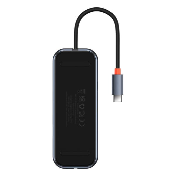AcmeJoy HUB 4-portars USB-C 3xUSB 3.0 mörkgrå