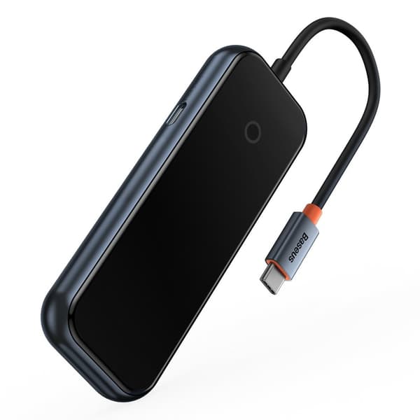 AcmeJoy HUB 4-portars USB-C 3xUSB 3.0 mörkgrå