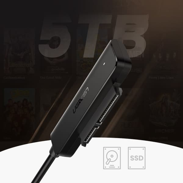 HDD SSD 2.5'' SATA III 3.0 til USB-adapter - sort