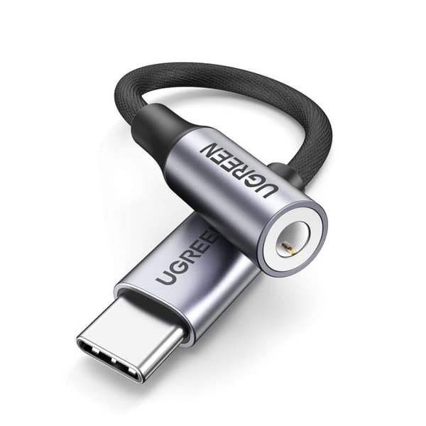USB-C til 3,5 mm Mini Jack 10 cm hovedtelefonadapter - sort