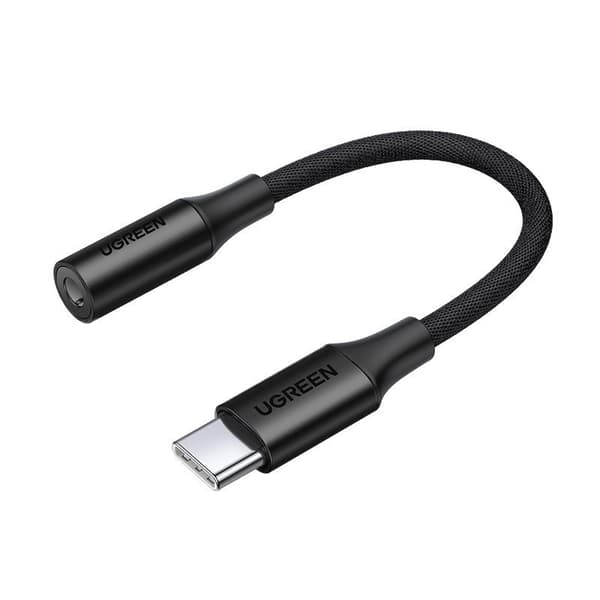 USB-C til 3,5 mm Mini Jack 10 cm hovedtelefonadapter - sort