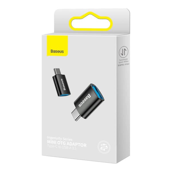 Ingenuity-sarjan USB-C–USB-A 3.2 Gen 1 -sovitin - musta