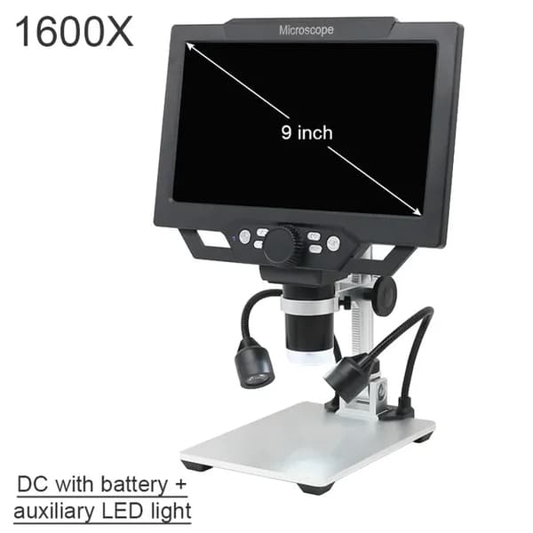 Digitalt mikroskop, bærbart, LCD video display, 1200X Li-batteri