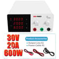 Miniatyrbillede 1 af 2: Laboratorie DC strømforsyning, Høj effektudgang, Justerbare spændingsindstillinger, AN-60V10A Hvid, 220V