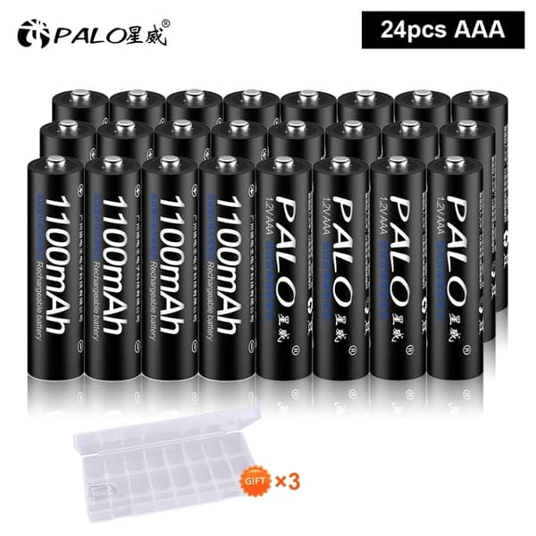 Genopladeligt AAA-batteri, 1100mAh kapacitet, Ni-MH kemi, 1,2V, 24 stk AAA