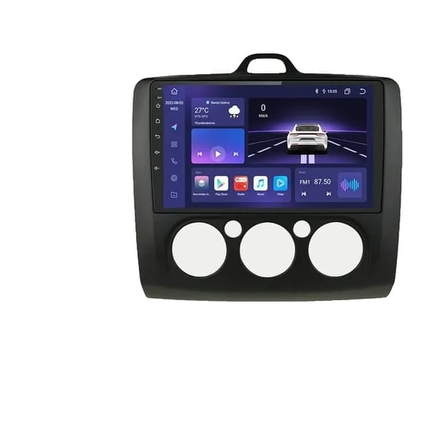 Carplay bil Android Radio, Apple Carplay-stöd, GPS-navigation, P1 Svart