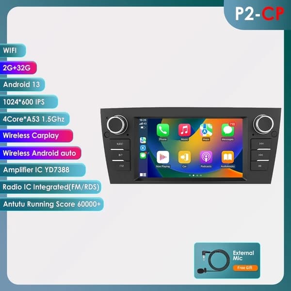 Carplay Android Autoradio, 4GLTE-forbindelse, Multimedie Stereo Audio, S3 8Core 3G 32G