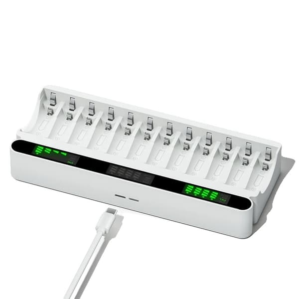 Batterioplader, LCD-skærm, Hurtigopladning, 8AA 8AAA