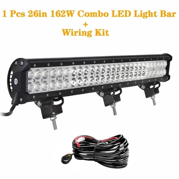LED lysbjælke, Offroad SUV ATV, Forskellige Størrelser, 1x144w med ledningskit