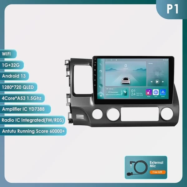 Carplay bilradio, Ai stemmestyring, 4G LTE forbindelse, S2-4G 32G-8 kerner