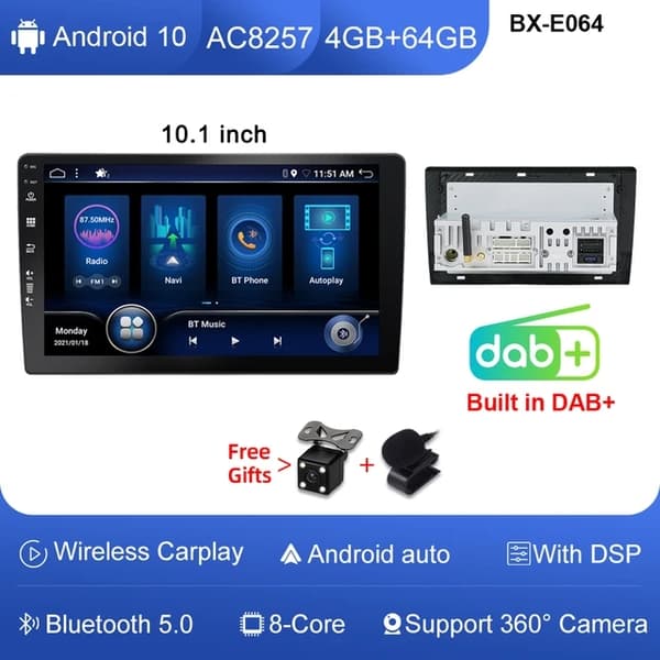 Bil DVD-afspiller, Android 12, GPS-navigation, E068