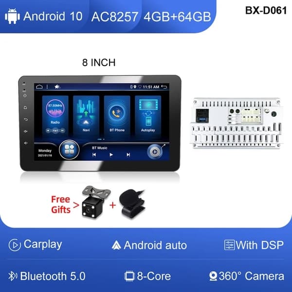 Bil DVD-spelare, Android 12, GPS-navigation, E068