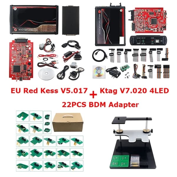ECU-ohjelmointilaite, LED BDM-kehys, ECM Titanium -ohjelmisto, KESS KTAG