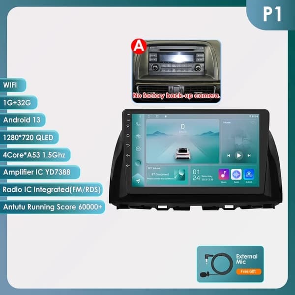Bil Multimedie, Android 12, GPS Navigation, A-4core 2G 64G-P3CP