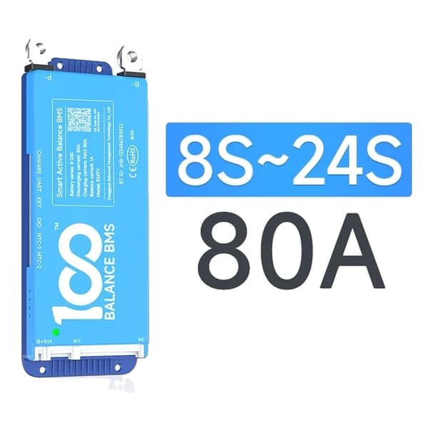 Smart BMS, WiFi-forbindelse, Aktiv Balance Teknologi, BT UART BMS, 8-17S 100A BMS