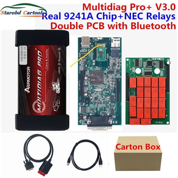 Lastbil Diagnostisk Værktøj, Multidiag PRO, Dobbelt Grønt PCB, AER skal V30 BT