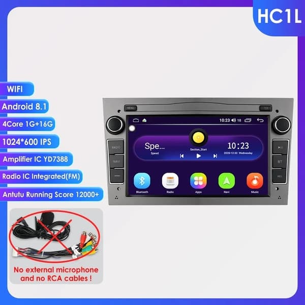 Android Auto -autosoitin, 7 tuuman näyttö, Octa Core -suoritin, HC2CP 2G 32G B