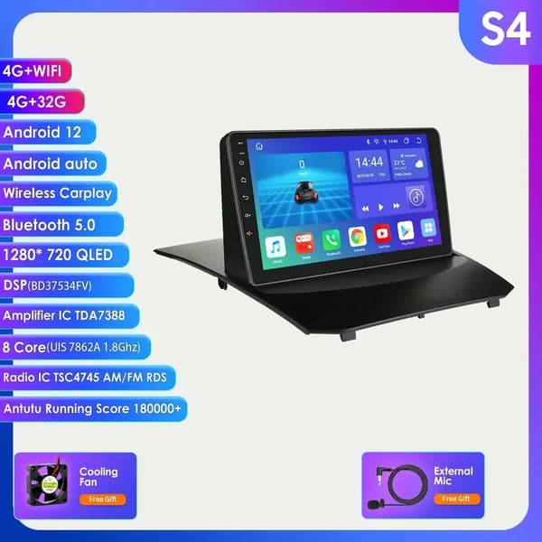 Android-autoradio, monimedia-videosoitin, GPS-navigointi, S4 (8-ydinprosessori 4G 32G)