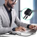 Miniatyrbild 4 av 6: HUB Nätverksadapter USB-A - RJ45 1000 Mbps / 3x USB 3.0 svart