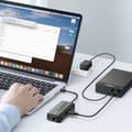 Miniatyrbild 2 av 6: HUB Nätverksadapter USB-A - RJ45 1000 Mbps / 3x USB 3.0 svart