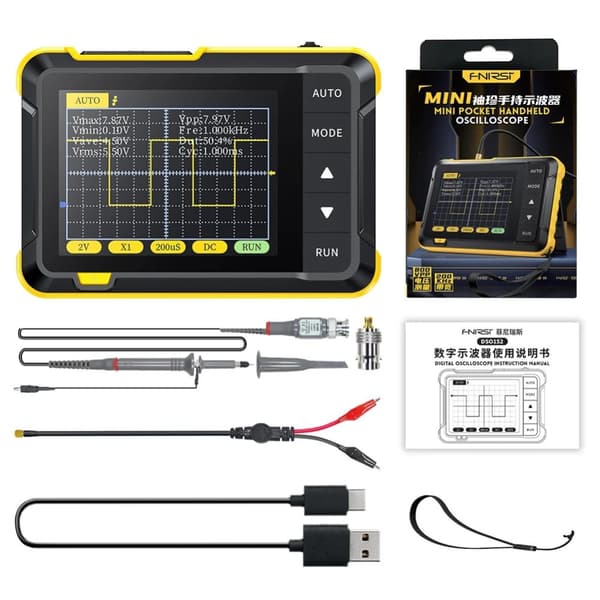 Digitalt oscilloskop, håndholdt design, firmware opgraderings support, Deluxe