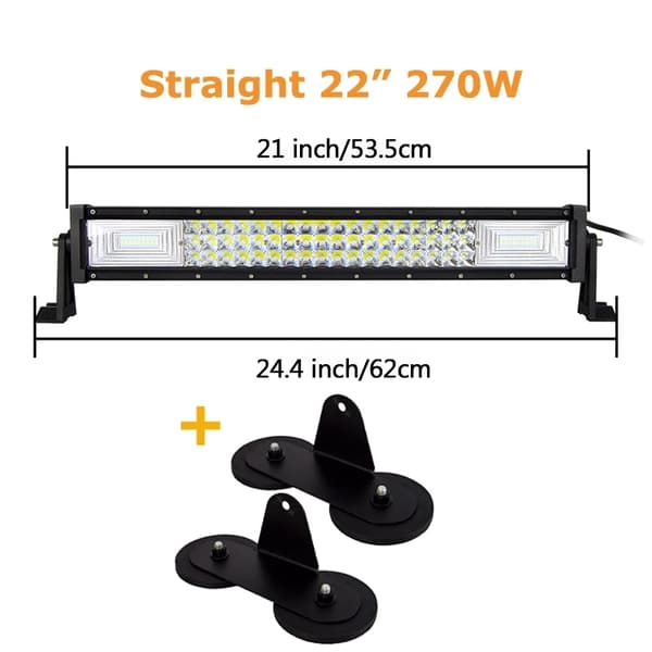 LED lysbjælke, 7D teknologi, magnetisk monteringsbeslag, 42 tommer 540w uden ledning