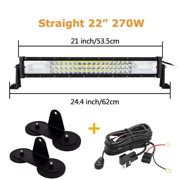LED lysbjælke, 7D teknologi, magnetisk monteringsbeslag, 42 tommer 540w uden ledning