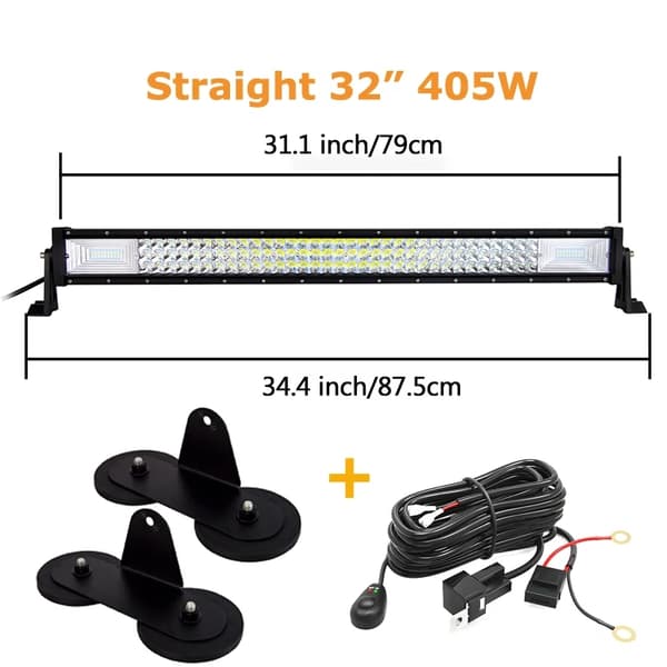 LED lysbjælke, 7D teknologi, magnetisk monteringsbeslag, 42 tommer 540w uden ledning