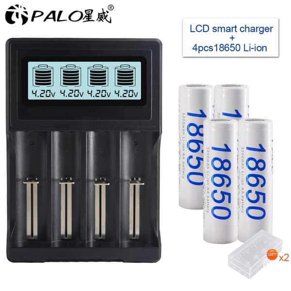 Uppladdningsbart 18650-batteri, 3200mAh kapacitet, litiumjon-teknik, 16st, 3,7V