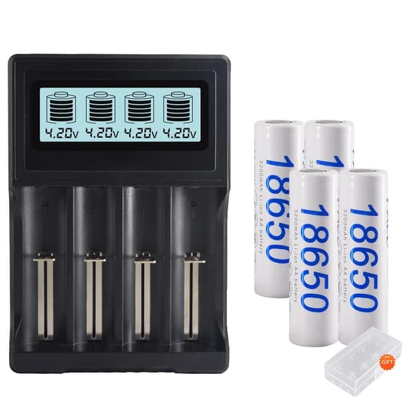 Uppladdningsbart 18650-batteri, 3200mAh kapacitet, litiumjon-teknik, 16st, 3,7V