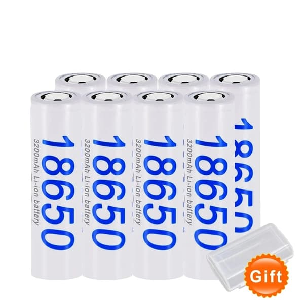 Uppladdningsbart 18650-batteri, 3200mAh kapacitet, litiumjon-teknik, 16st, 3,7V